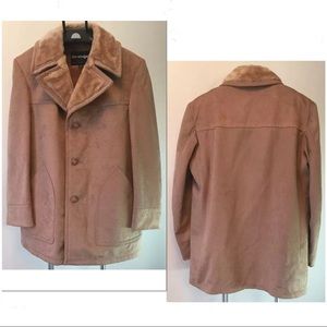 Stratojac Vintage Coat 42 Faux Fur Vegan Suede